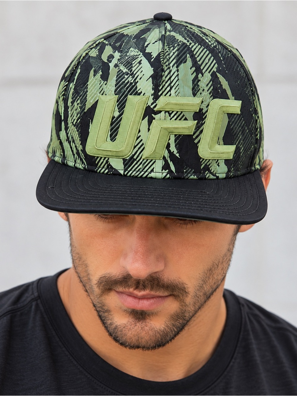UFC Venum Hat Snapback One Size Raised Lettering Green Black